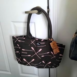 Brown Grand Portage Tote with Pink Print NWT